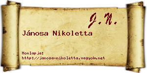 Jánosa Nikoletta névjegykártya
