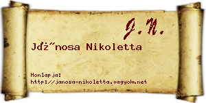 Jánosa Nikoletta névjegykártya