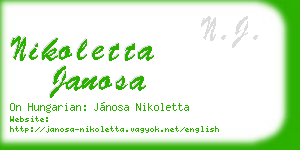 nikoletta janosa business card