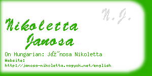 nikoletta janosa business card